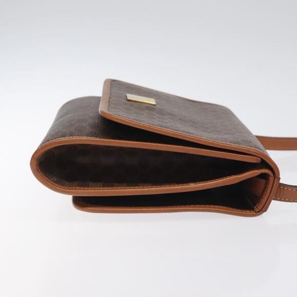 CELINE Macadam Canvas Shoulder Bag Pvc Leather Brown Gold - Picture 4 of 13